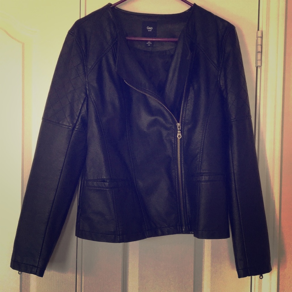 Black faux leather jacket